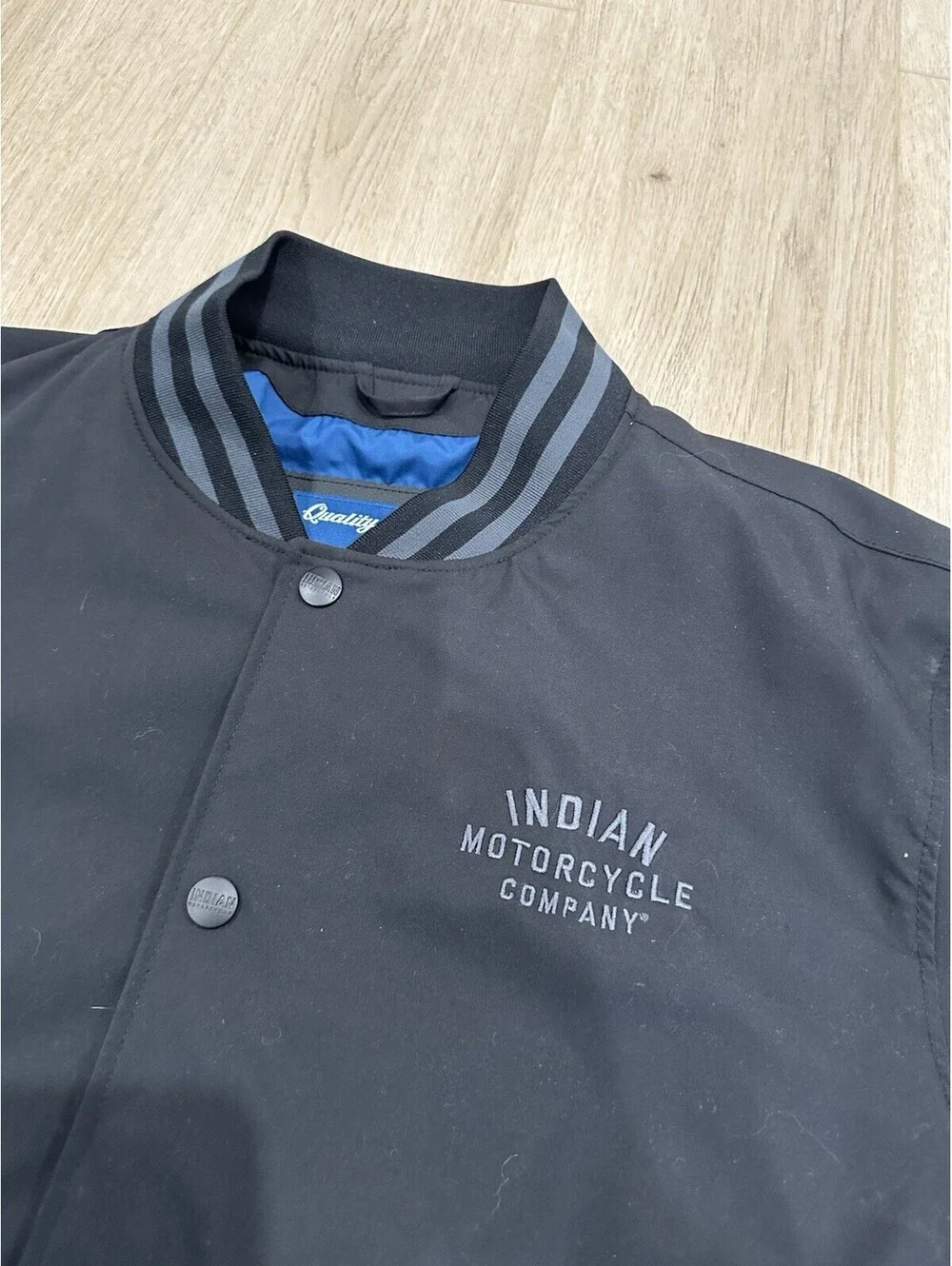 Indian Motorcycle Black Casual Bomber Jacket Men's Riding Size XL
